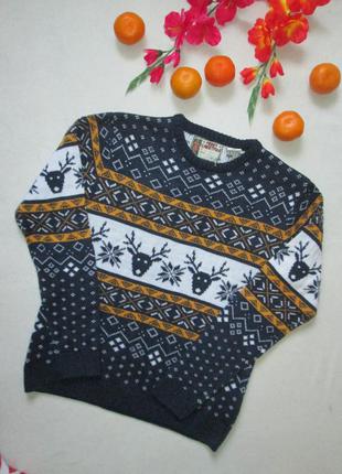 Шикарный новогодний рождественский свитер в норвежский принт с оленями star clothing ⛄❄️⛄**2 фото