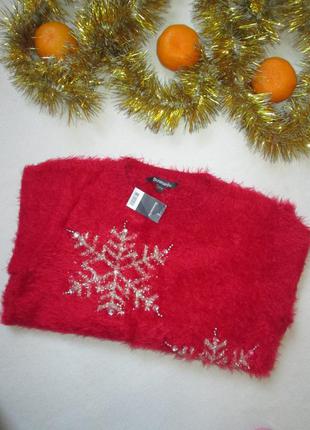 Суперовий новорічний светр травичка з вишитими золотими сніжинками bonmache ⛄❄️⛄5 фото