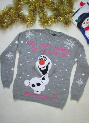 Новогодний рождественский свитер с мультяшным снеговиком храброе сердце slick англия ⛄❄️⛄2 фото
