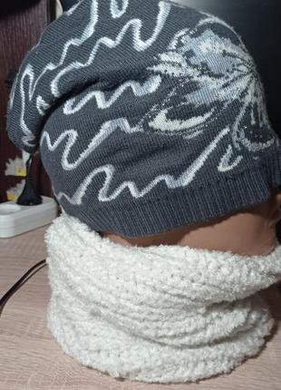 Комплект шапка и шарф4 фото