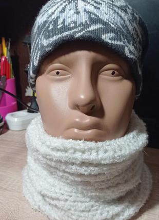 Комплект шапка и шарф1 фото