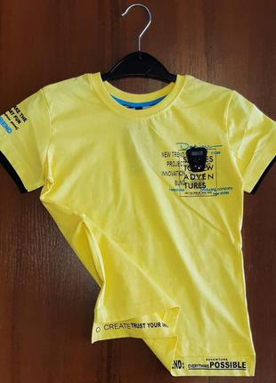 Футболка жовта для хлопчика 6 років 116 см blueland