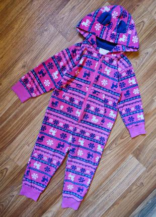 Флисовая пижама комбинезон на 3-4 года
