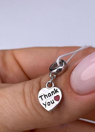 Серебро кулон 925 проба thank you ♥️