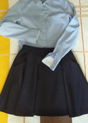 Нарядная юбка в школу+рубашка1 фото