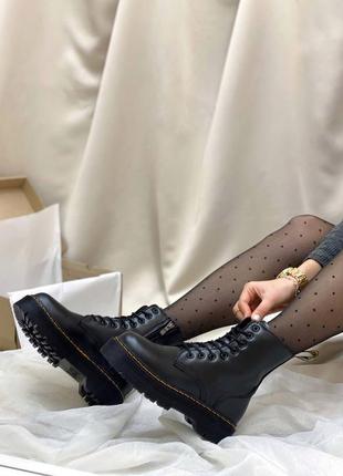 Зимние ботинки dr. martens jadon black zip на меху6 фото