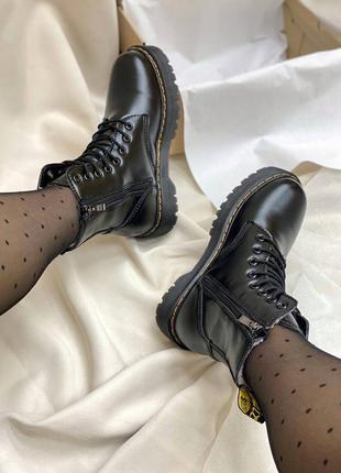 Зимние ботинки dr. martens jadon black zip на меху5 фото