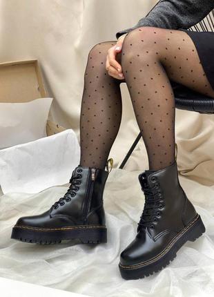 Зимние ботинки dr. martens jadon black zip на меху4 фото