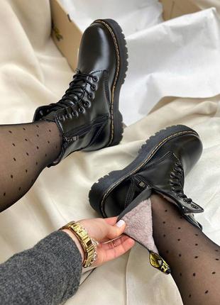 Зимние ботинки dr. martens jadon black zip на меху3 фото