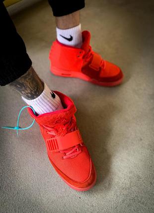 Мужские кроссовки nike air yeezy 2 sp red  | чоловічі кросівки найк8 фото