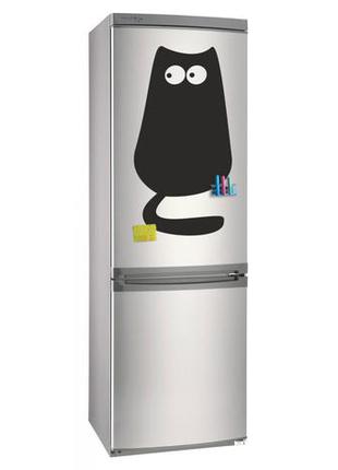 Магнитная доска на холодильник для рисования мелом кот 28х58 см1 фото
