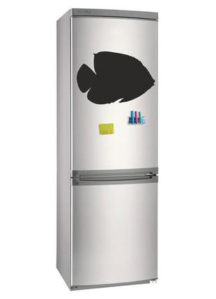 Магнітно-грифельна (крейдяна) дошка на холодильник для записів і малювання крейдою риба розмір 38х58 см