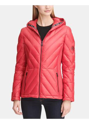 Dkny womens red pocketed puffer coat куртка деми оригинал s m2 фото