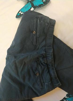 Синие серые штаны на резинке4 фото