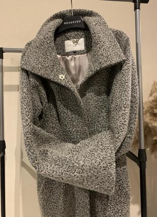 Шерстяное пальто серое delcorso2 фото