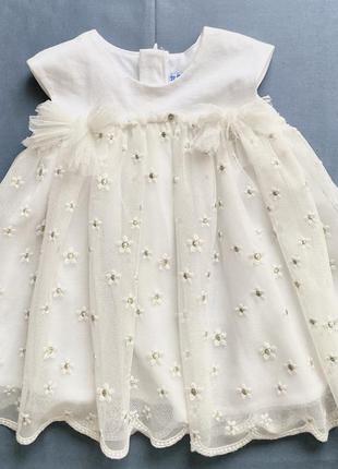 Праздничное белое платье на малышку3 фото