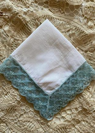 Батистовый винтажный носовой платок кружево
