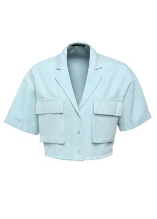 Укороченная рубашка с двумя карманами quzu 21y11325-038