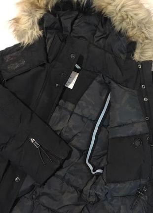 Зимняя парка аляска bershka tech jacke с капюшоном3 фото