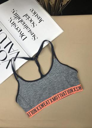 Спортивний топ бра h&m sport з яскравою гумкою і написами