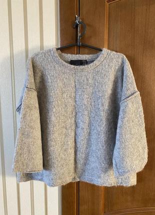 Оверсайз крутий джемпер светр реглан з валяної вовни6 фото