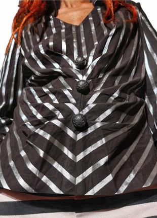 Дизайнерська сорочка стрейч в смужку з драпіруванням блуза коттон бавовна joseph ribkoff атласна ошатна
