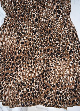 Крутое платье леопардовый принт с рюшей stradivarius3 фото