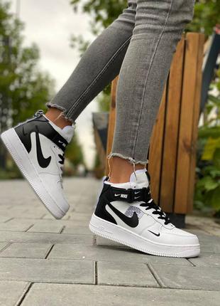 Зимові кросівки nike air force 1 high black/white winter