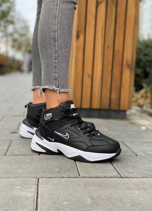 Зимние кроссовки nike m2k tekno winter black/white1 фото