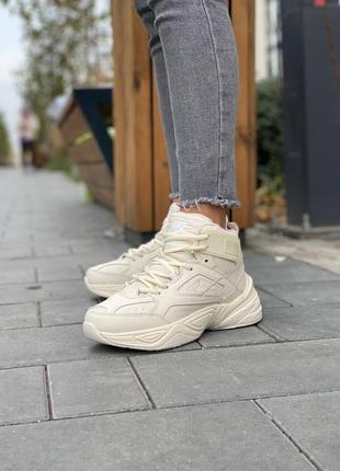 Зимние кроссовки nike m2k tekno winter beige1 фото