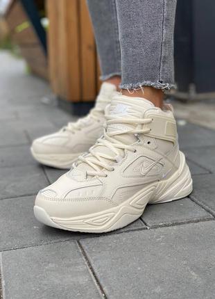 Зимние кроссовки nike m2k tekno winter beige2 фото