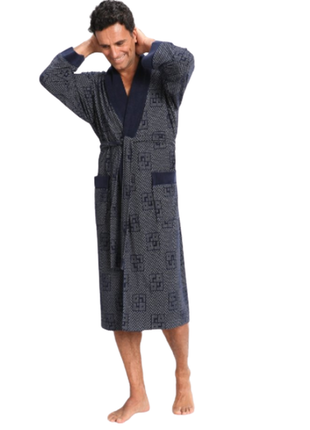 Халат велюровый мужской шалевый воротник турция m,l-xl,4xl серый,синий
