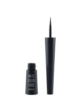 Подводка для век aden cosmetics matte liquid liner black черная