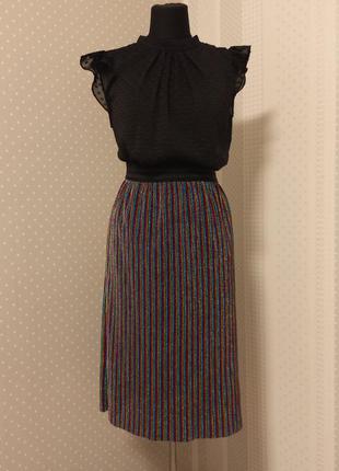 Шикарна люрексова плісерована юбка батал primark3 фото