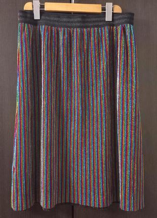 Шикарна люрексова плісерована юбка батал primark4 фото