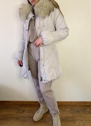 Пуховик, пальто, куртка, серый, сірий, длинный, довгий, icebear10 фото
