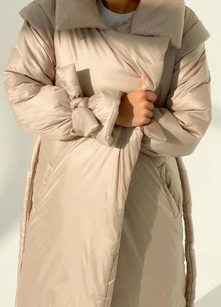 Теплый стильный пуховик пальто куртка-одеяло5 фото