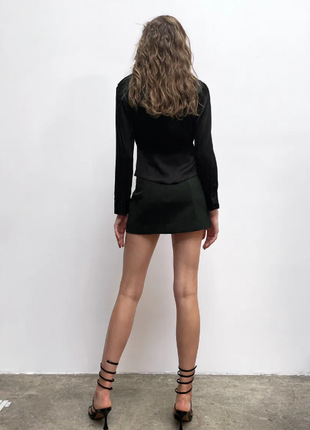 Zara черная рубашка под атлас вискоза5 фото