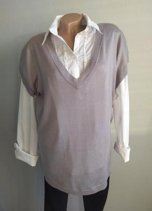 Жилет кольору лаванди з тонкої вовни, франція