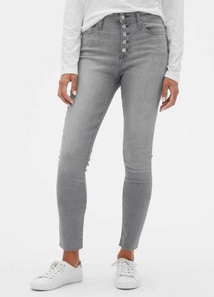 Джинсы gap high rise legging jeans, высокая талия, б/у, состояние новых
