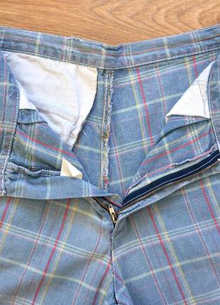 Винтажные женские шотландские синие джинсы с высокой талией7 фото