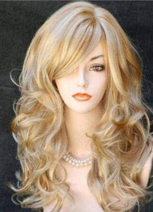 Перуку блондинки хвилясте волосся1 фото