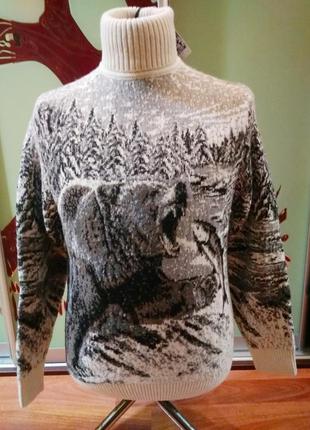 Теплый свитер с кашемира и шерсти ламы