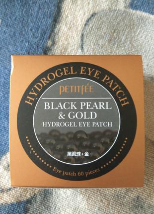 Petitfee black pearl & gold hydrogel eye patch1 фото