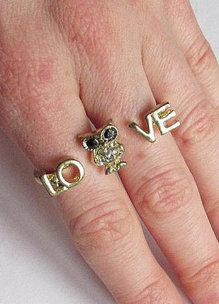 Кольцо на два пальца сова, новое! арт.117