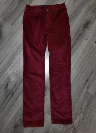 Вельветовые брюки бордового цвета s - xs