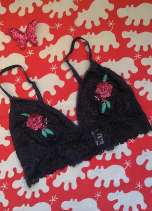 Шикарний бюстгальтер / топ з вишивкою.