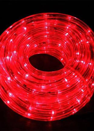 Уличная гирлянда неон лента-шланг бухта светодиодная 240 led 10м каучук красная 8 режимов свечения1 фото