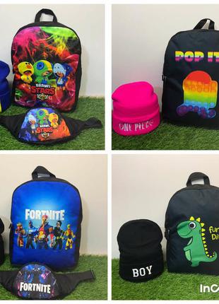 Рюкзак для учнів початкової школи із прінтами популярних ігор та серіалів