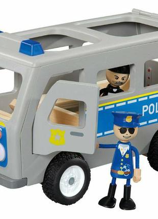 Ігровий дерев'яний набір поліцейський автобус playtive police car поліція c фігурками. німеччина.